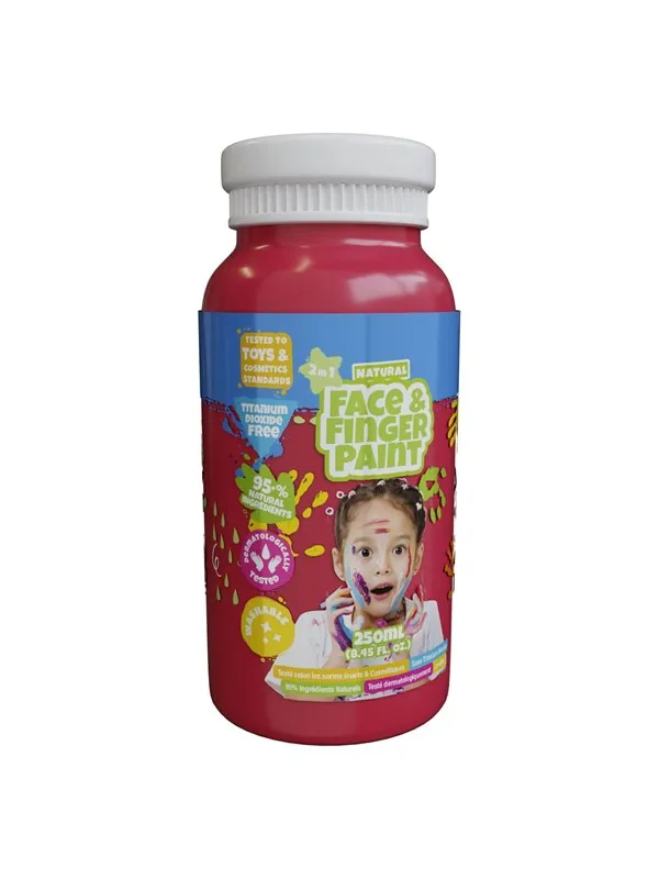 Boti Natural Face & Fingerpaint Bottle - Red 250ml