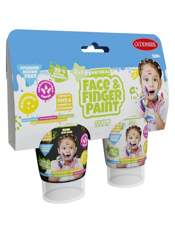 Boti Natural Face & Fingerpaint Tube - Black and White 2x65ml