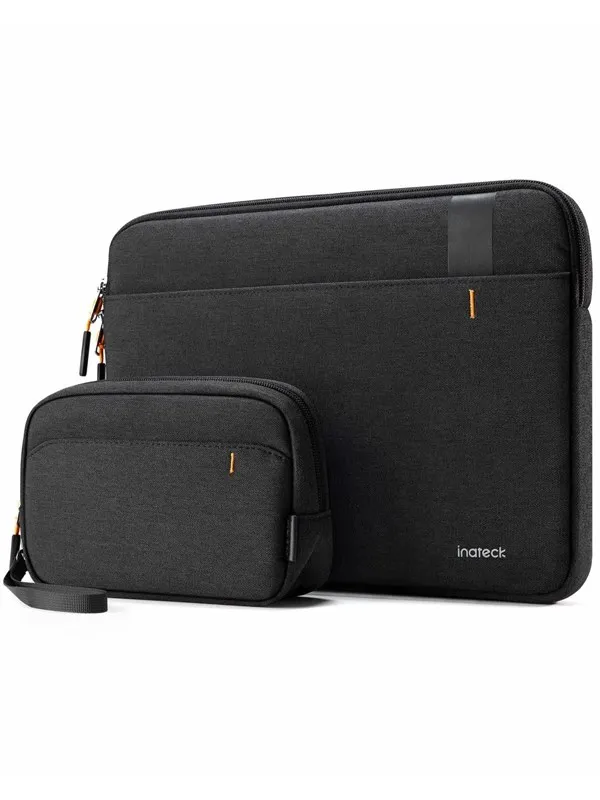 Inateck EdgeKeeper LB01011 - 13" MacBook Sleeve | 360° Protection | Accessory Pouch | Black
