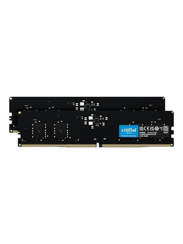 Crucial UDIMM DDR5-5600 - 16GB - CL46 - Dual Channel (2 pcs) - AMD EXPO & Intel XMP - Svart