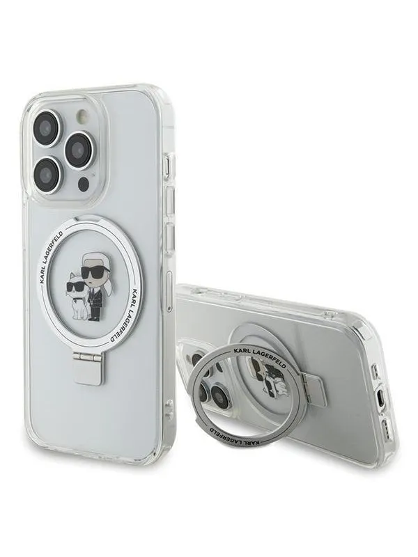 Karl Lagerfeld Ring Stand Karl&Choupette MagSafe case for iPhone 13 Pro / 13 - white