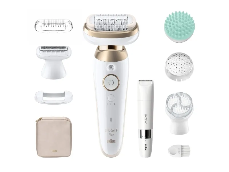 SES9-481 3D Braun Silk•épil 9 Flex SkinSpa epilator + BS1000 kompakt hårtrimmer