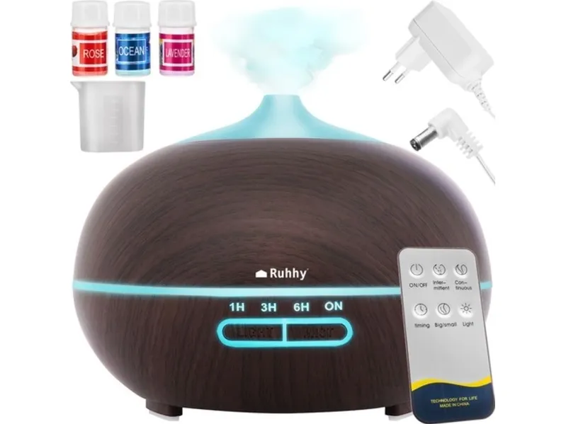 Elektrisk Aromalampe / Duftspreder - Sprer Eteriske Oljer - DarkBrown
