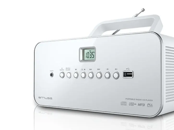 Muse M-28RDW Hvit, bærbar radio CD/MP3-spiller med USB