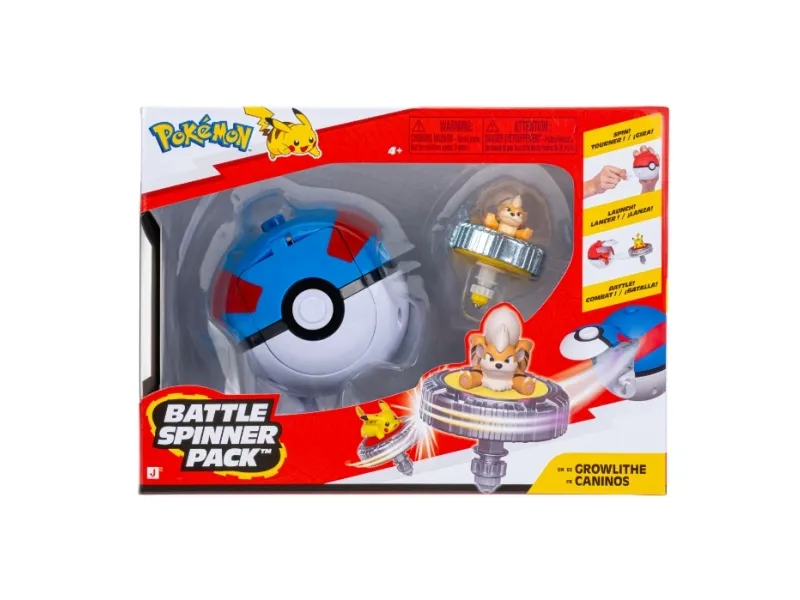 Pokemon BATTLE SPINNER GROWLITHE WITH GREAT BALL