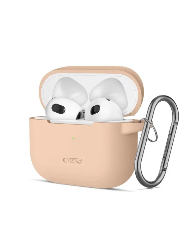 Tech-Protect Silicone Hook Case for Apple AirPods 3 - Beige