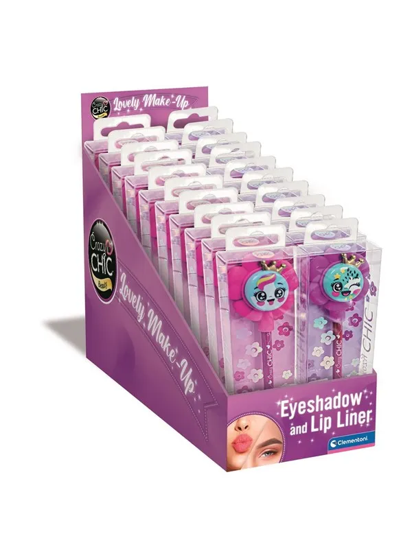 Clementoni Crazy Chic Eyeshadow and Lip Liner Flower - Pink/Purple