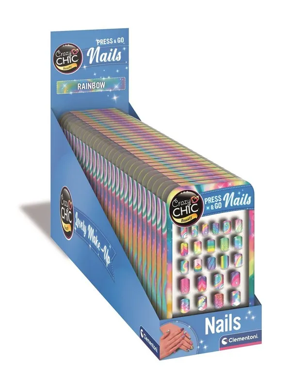 Clementoni Crazy Chic Press & Go Nails - Rainbow