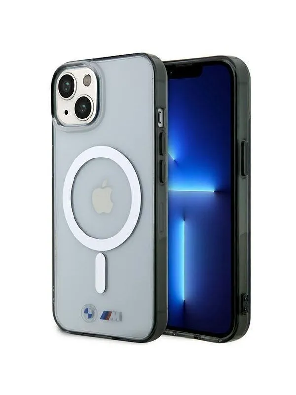 BMW BMHMP14SHCRS iPhone 14 6.1" case transparent hardcase Silver Ring MagSafe