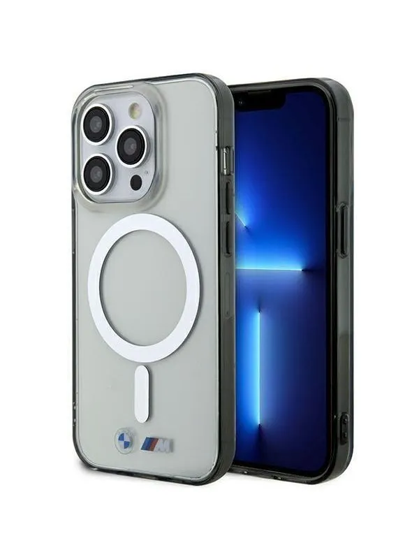 BMW BMHMP14LHCRS iPhone 14 Pro 6.1" transparent hardcase Silver Ring MagSafe