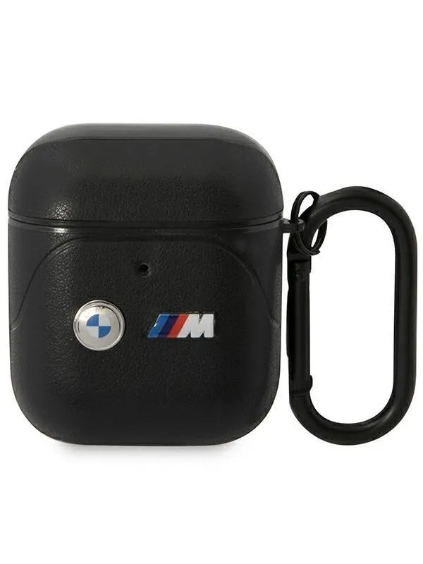 BMW BMA222PVTK AirPods 1/2 cover black/black Leather Curved Line