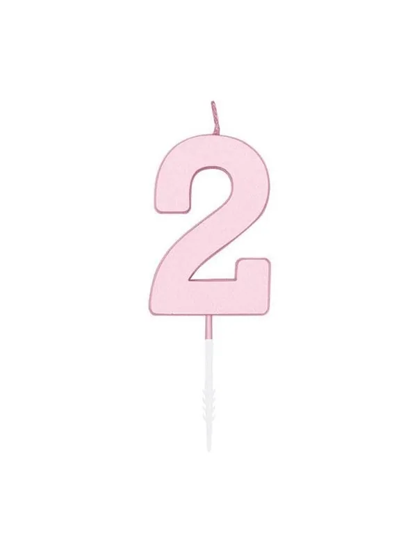 Globos Cake candle 4.5cm Pastel Pink no. 2