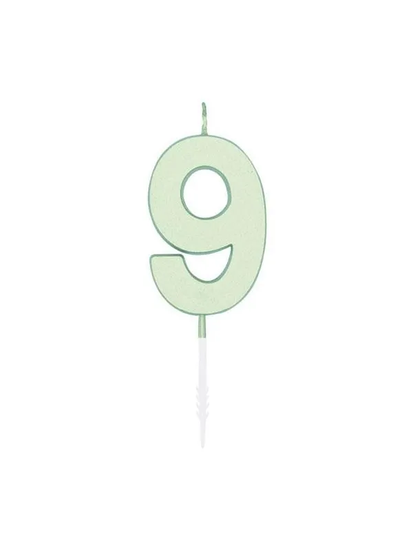Globos Cake candle 4.5cm Pastel Mint no. 9