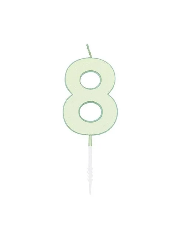 Globos Cake candle 4.5cm Pastel Mint no. 8