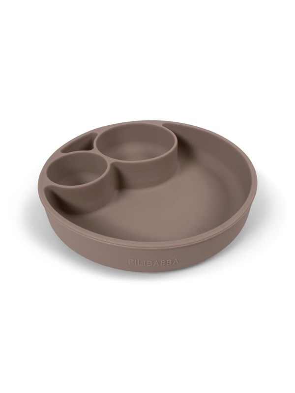 Filibabba Silicone divided plate - Warm Grey