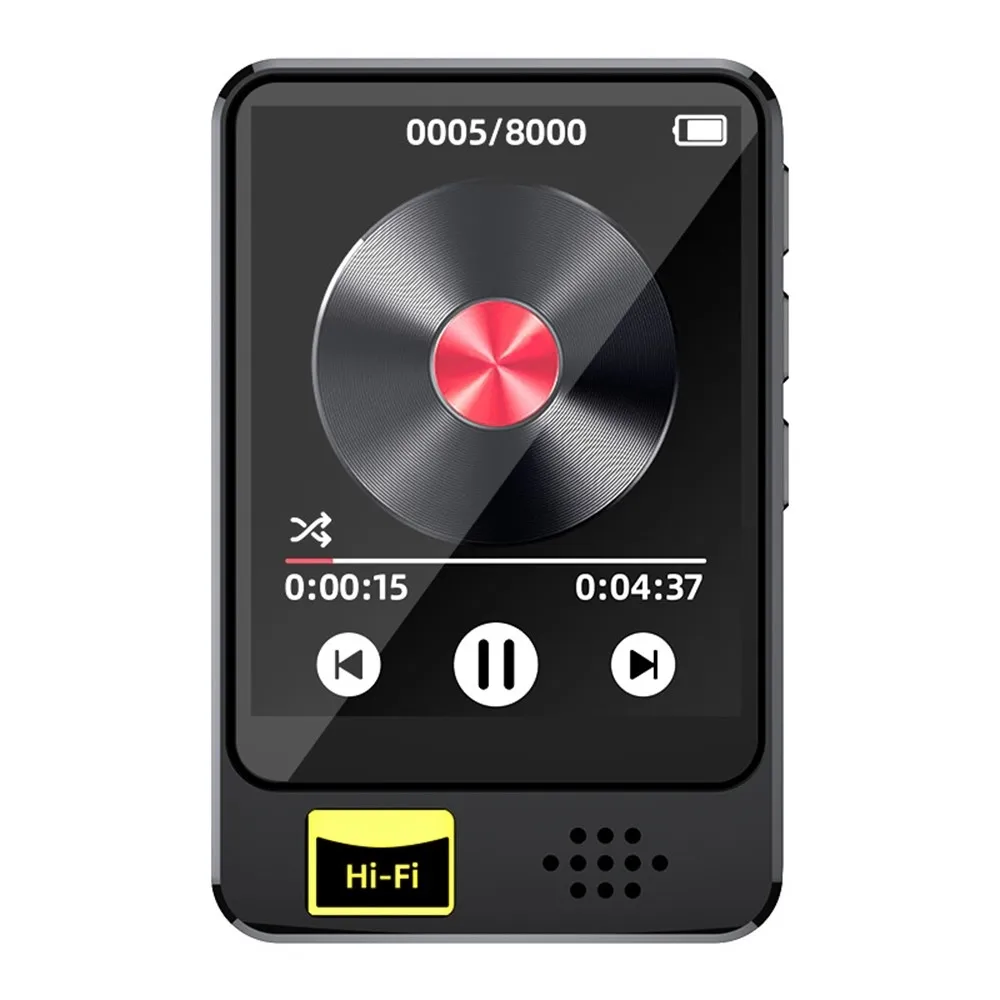 1,77" berøringsskjerm MP4-spiller Bluetooth-radio E-bokleser Stemmeopptaker inkl. 64 GB