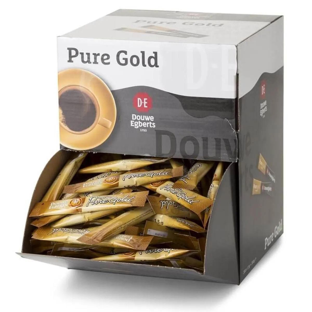 Kaffe DE Pure Gold 1,5g sticks instant frysetørret,200 stk x 1.5 g/krt