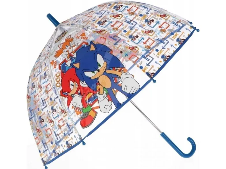 Gjennomsiktig automatisk paraply 48cm polyester Sonic The Hedgehog SN7152MC Kids Euroswan