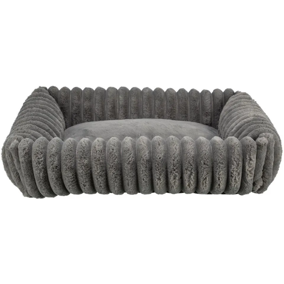 Trixie Lonni Firkantet seng i fløyel fleece - 65x50cm - Grå