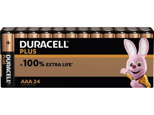 Duracell AAA-batterier Plus Power alkali-mangan 1,5 V (24 stk)