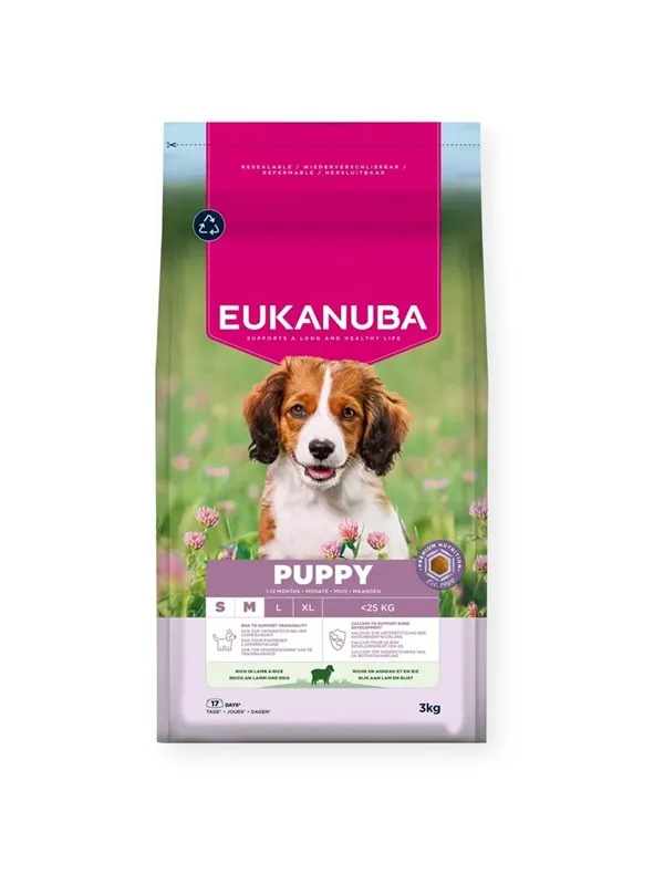 Eukanuba Puppy Small/Medium Lamb & Rice - dry dog food - 3kg
