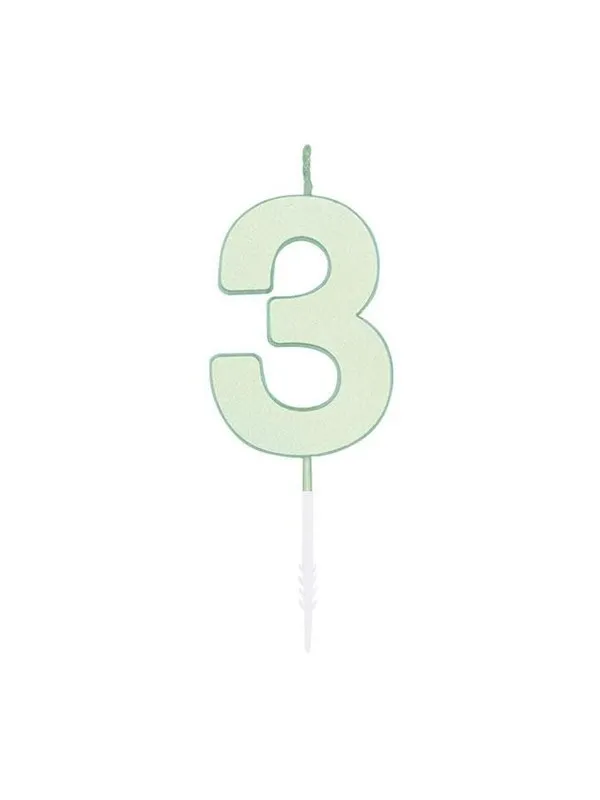 Globos Cake candle 4.5cm Pastel Mint no. 3