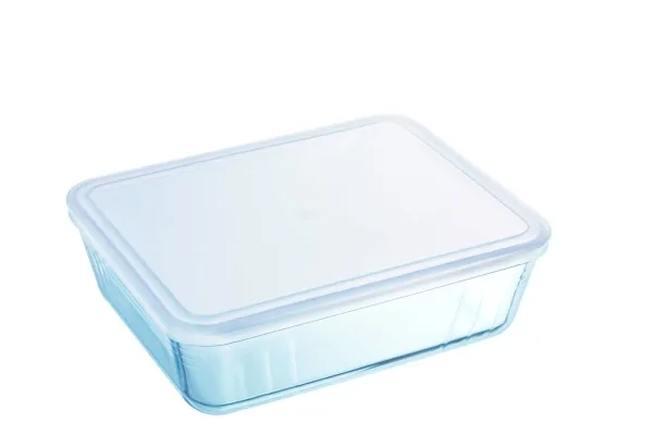 Pyrex Fat rektangulært m/lokk Klar
