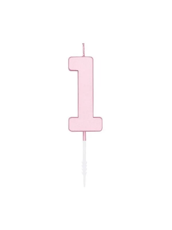 Globos Cake candle 4.5cm Pastel Pink no. 1