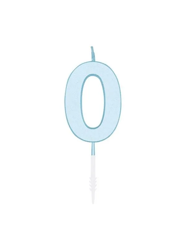Globos Cake candle 4.5cm Pastel Blue no. 0