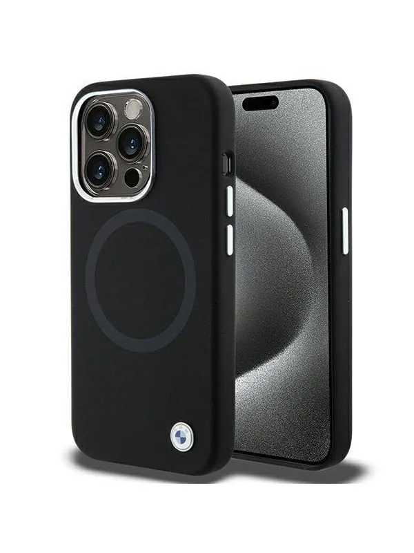 BMW Signature Liquid Silicone MagSafe case for iPhone 15 Pro - black