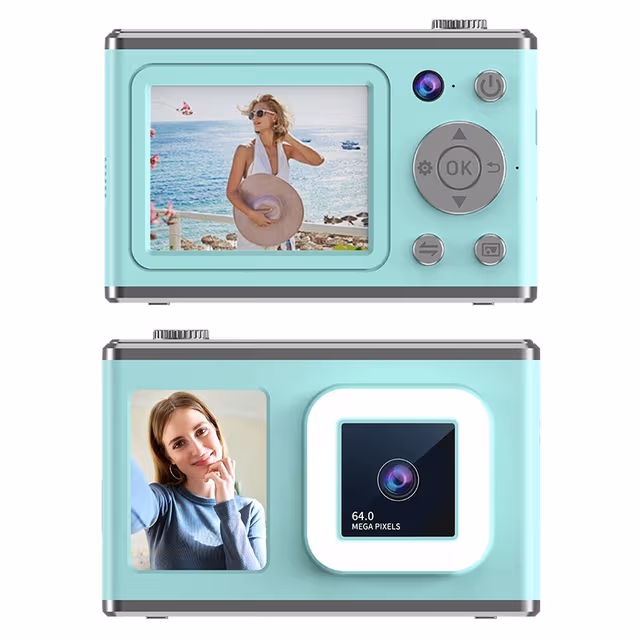 2,4"" skjerm med dobbel linse videoopptak CCD digitalkamera med 32 GB kort + leser