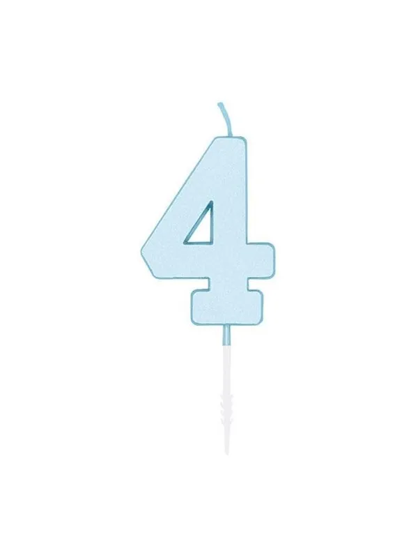 Globos Cake candle 4.5cm Pastel Blue no. 4