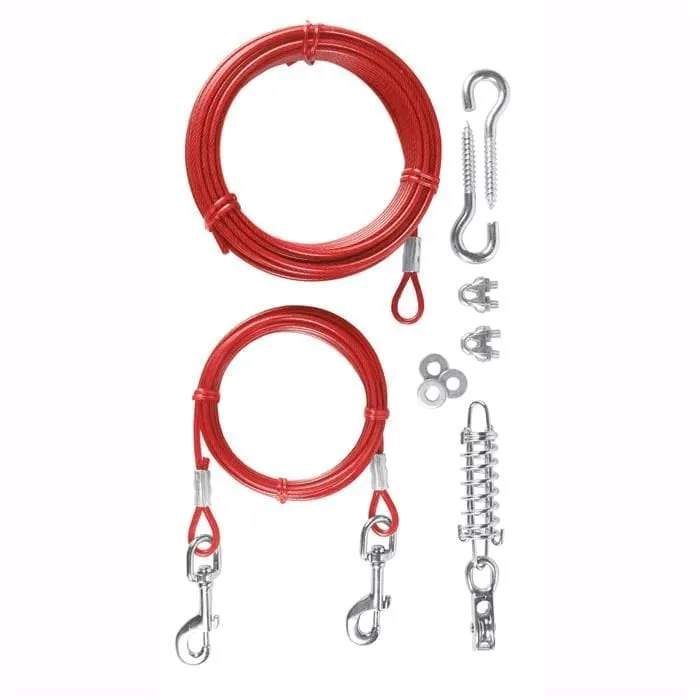 Trixie Tie out cable with pulley 15 m red