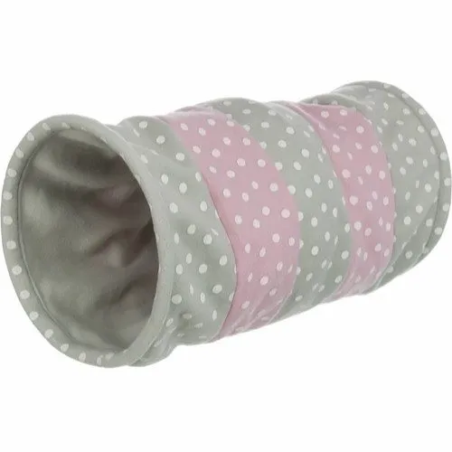 Trixie Playing tunnel fleece ø 25 × 50 cm light grey/pink