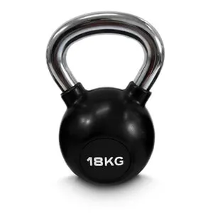Kettlebell gummi/krom, 18 kg