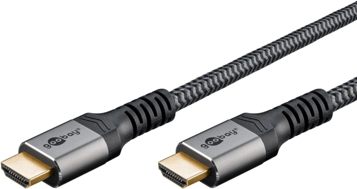 Goobay 64998, 15 m, HDMI Type A (Standard), HDMI Type A (Standard), 18 Gbit/s, Sort, Sølv