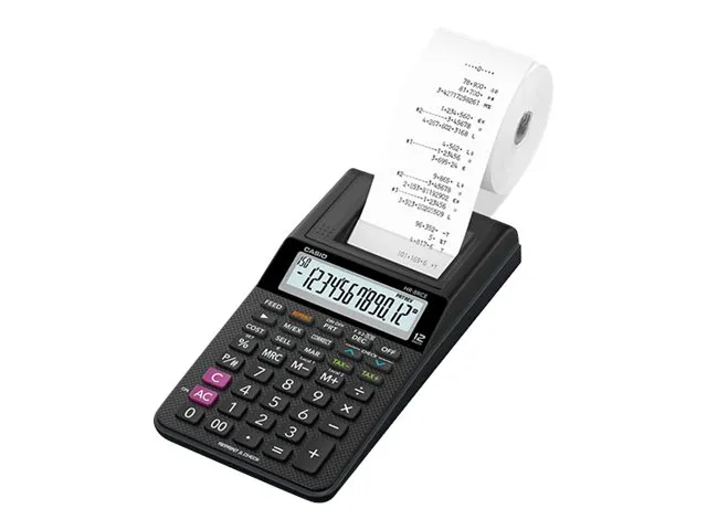 Strimmelregner Casio HR 8RCE Euro m/stort 12-cifret display