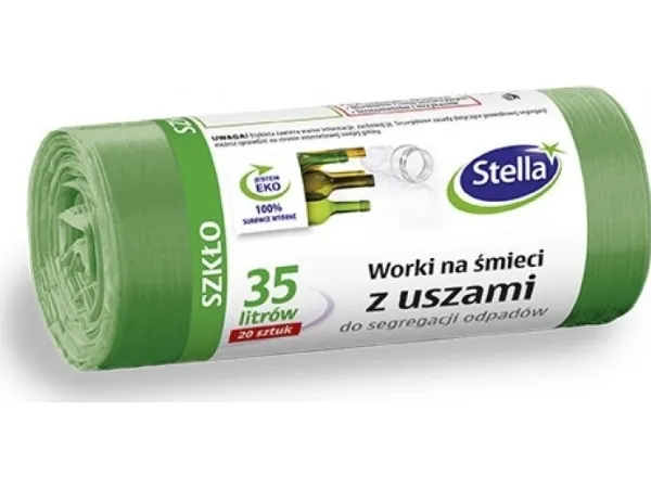 Stella STELLA poser med håndtak, for sortering av glass, 35 l, 20 stk., grønn, grønn