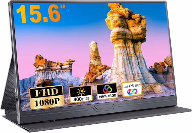 NÖRDIC USB-C og HDMI bærbar LCD-skjerm 15,6"" 1920x1080p 60Hz