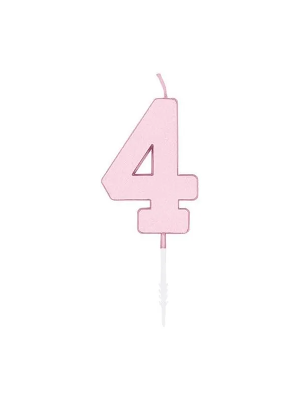 Globos Cake candle 4.5cm Pastel Pink no. 4