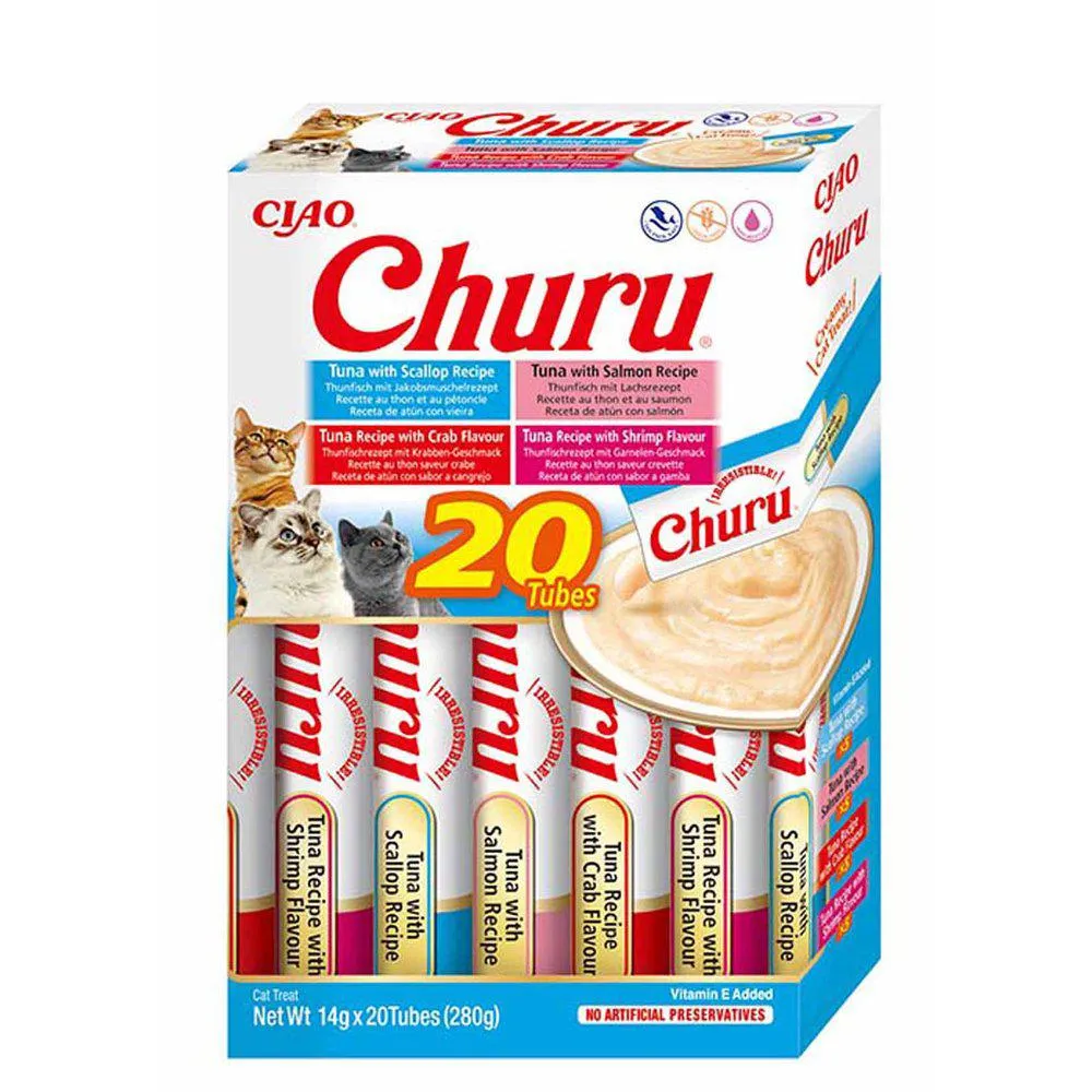Triton INABA Churu for katter - blanding av smaker med tunfisk og sjømat 20x14g