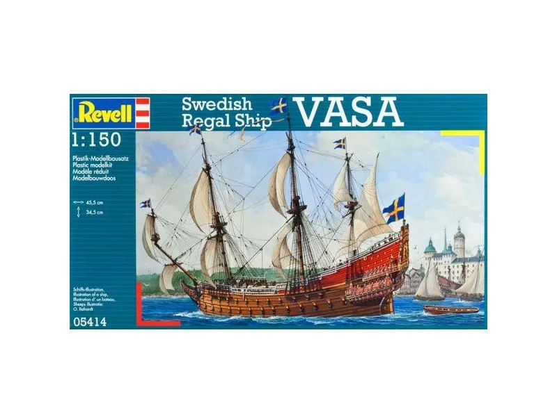 Revell Swedish Regal Ship VASA, Seilskutemodell, Monteringssett, 1:150, VASA, Plast, Over middels