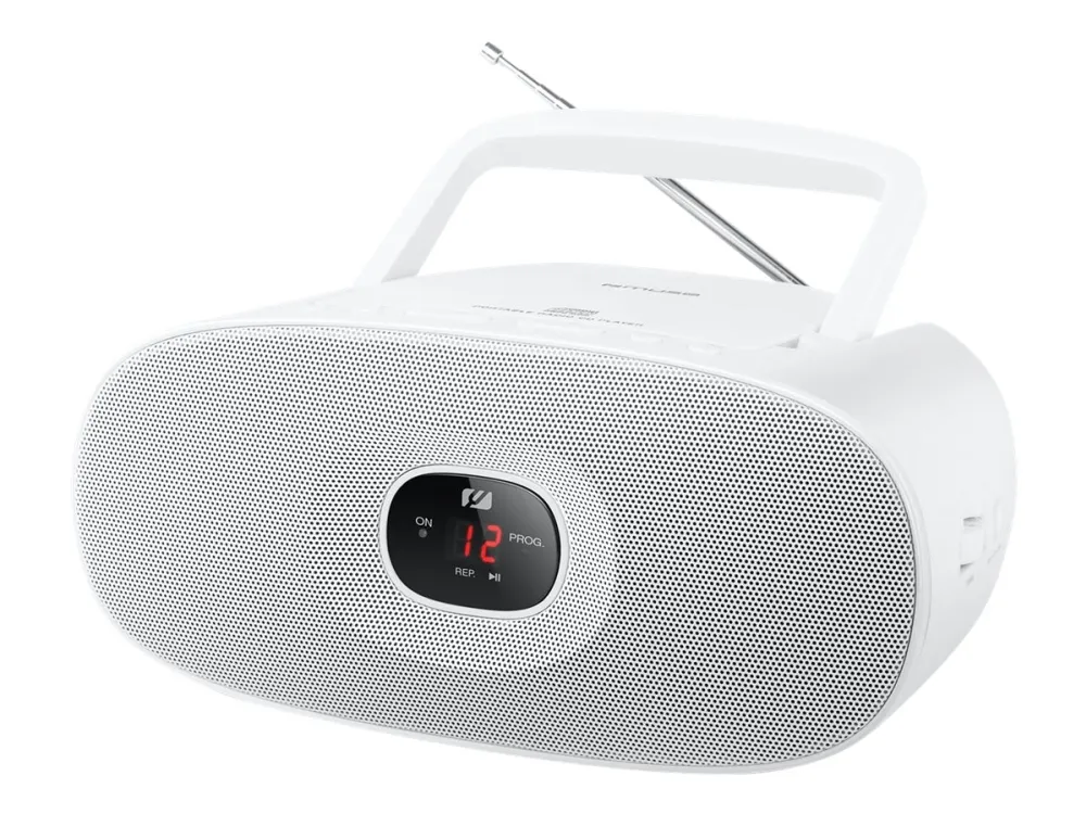 Muse MD-202RDW Hvit, bærbar radio CD-spiller,