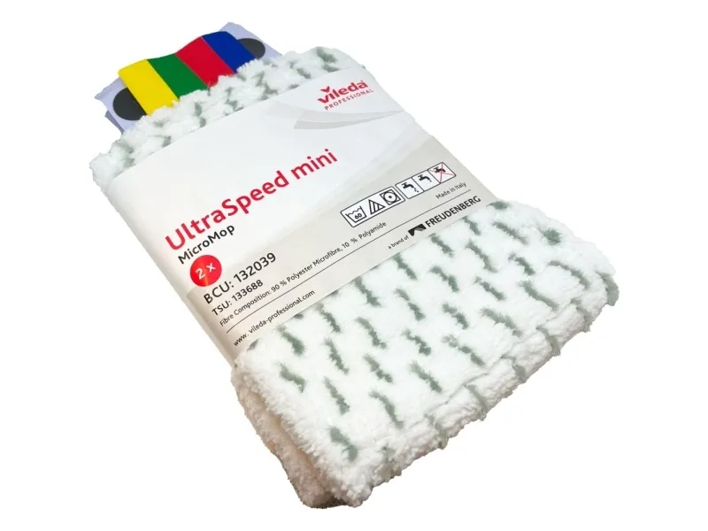Mopp Vileda Ultraspeed Mini, hvit, mikrofiber, 30 cm - (2 stk.)