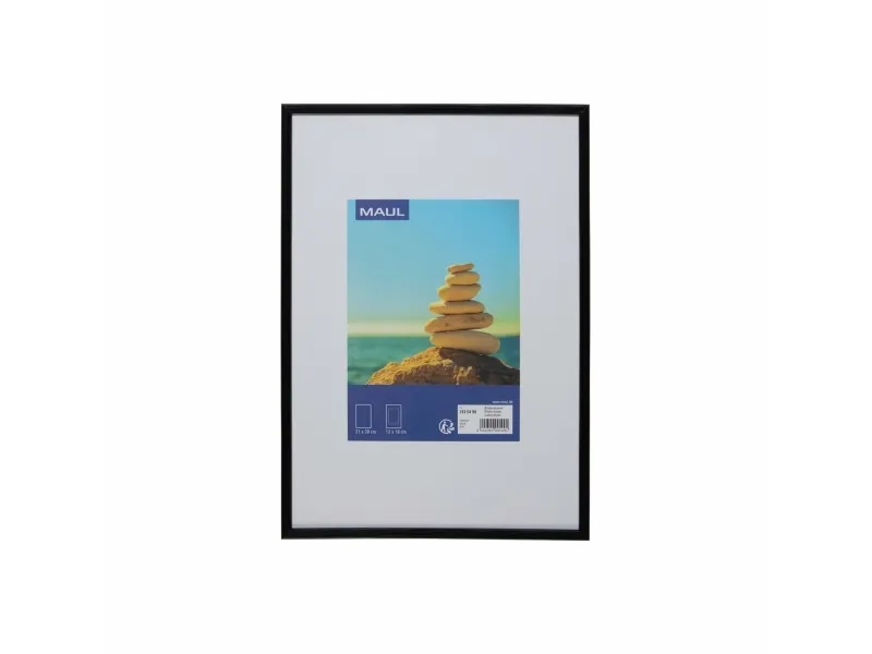 MAUL 1935490, Enkel bilderamme, MDF, Plast, Polykarbonat (PC), Svart, Bord, 21 x 30 cm, Rektangulær