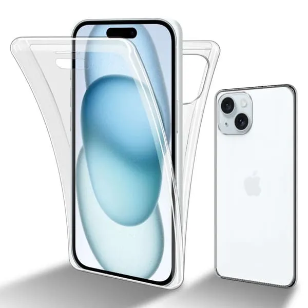 iPhone 15 PLUS Deksel 360 Case Cover (Gjennomsiktig)