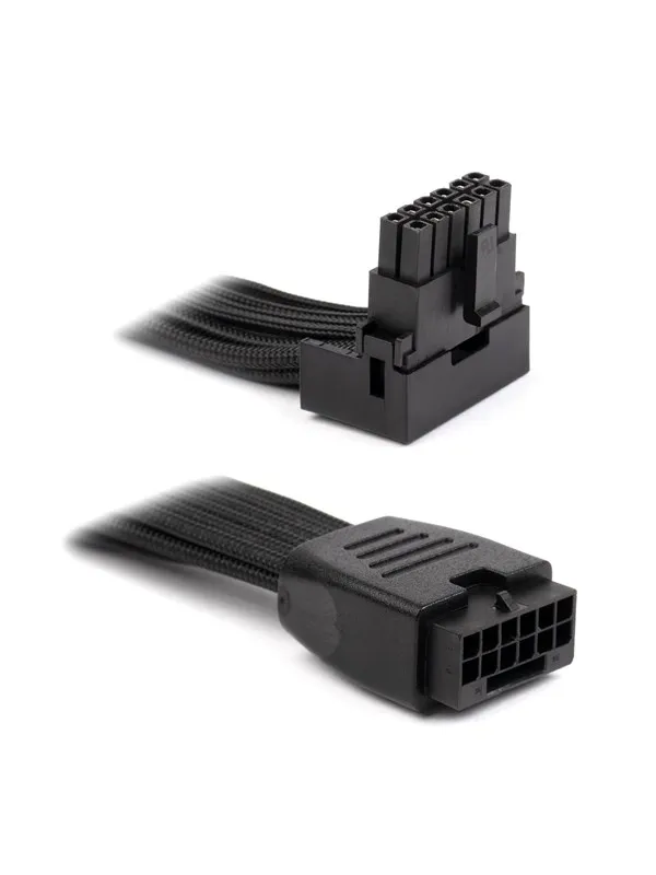 DUTZO Sleeved PCI-E 12V-2x6 forlengerkabel - låsestift opp - Svart