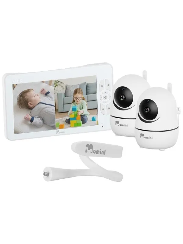 Momini DreamWatcher Baby Monitor with 7" HD Screen and 2 Cameras White