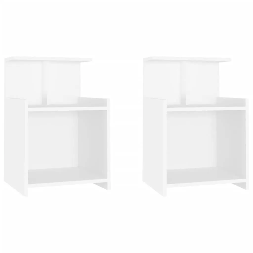 vidaXL Nattbord 2 stk hvit 40x35x60 cm sponplate