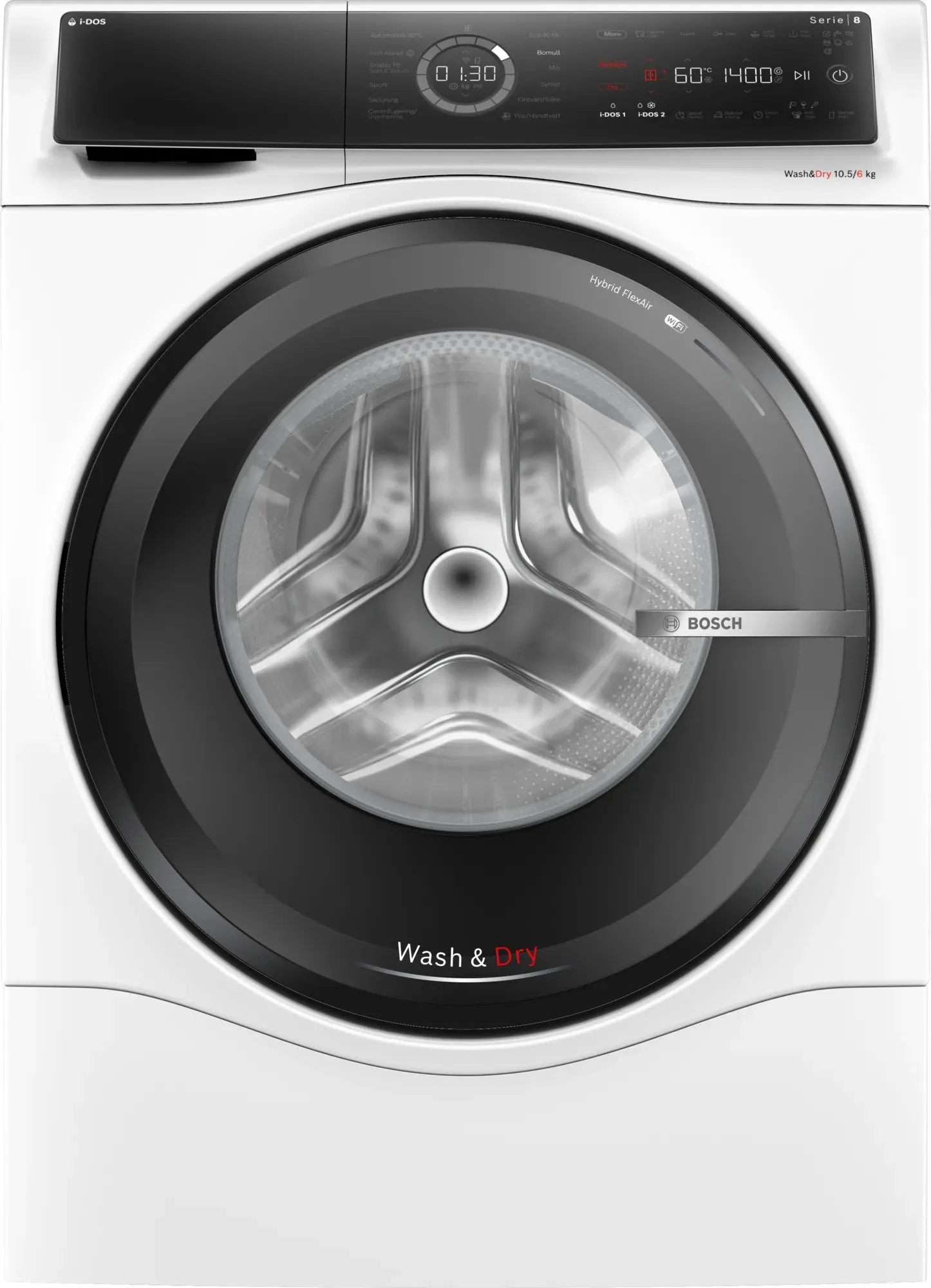 Bosch Serie 8 Kombinert Vaskemaskin/Tørketrommel WNC254A0SN (10,5/6kg)